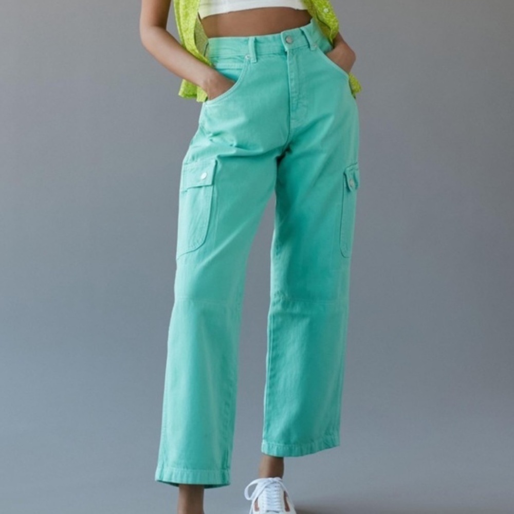 UO BDG Rilee Baggy Cargo Pants in Green / Teal
